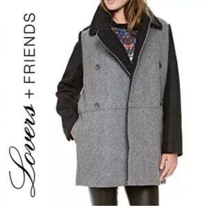 Lovers + Friends Two-Tone Pea Coat
